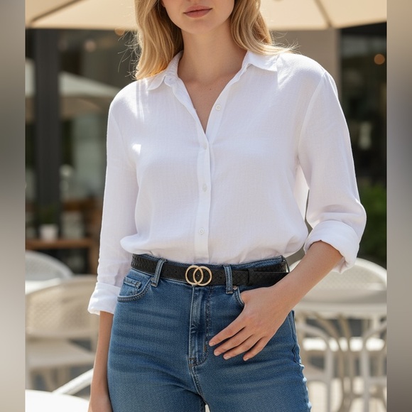 New| Peace By Piece| Minimalist Chic Double Loop Belt - Picture 2 of 16